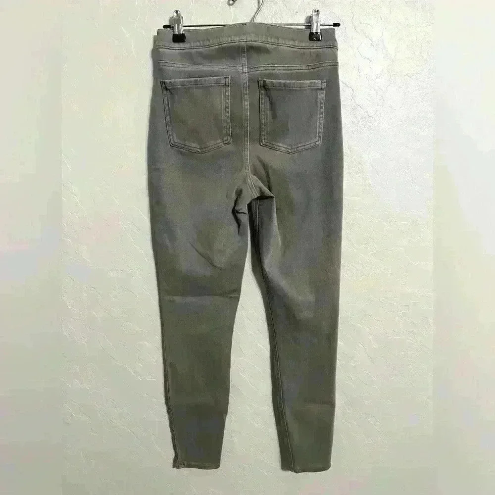 Spanx Gray Denim Pull On Jeans Control Top Shaping Jeggings Size Medium - Picture 3 of 7